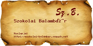 Szokolai Balambér névjegykártya